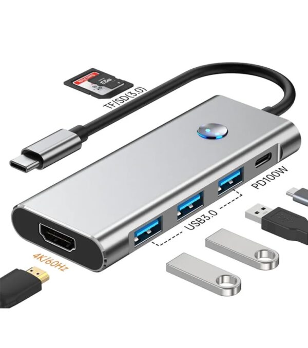 5-in-1 USB-C Hub with 4 USB 3.0 Ports