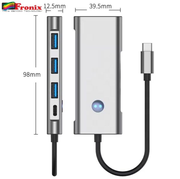 5-in-1 USB-C Hub with 4 USB 3.0 Ports