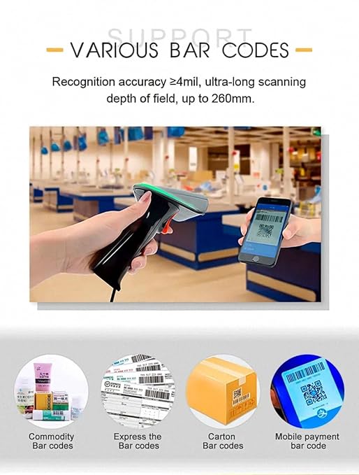 FB1900 Handheld Laser High Speed Wired 2D Barcode Reader