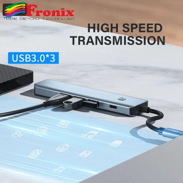 5-in-1 USB-C Hub Adapter with 3 USB 3.0 Ports