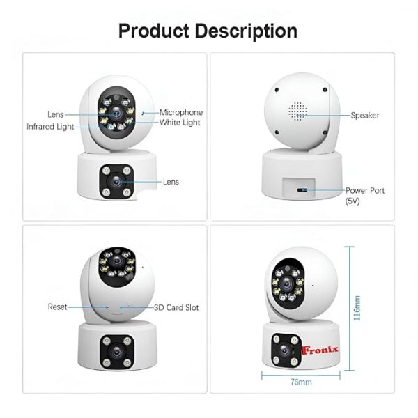 Fronix SH049 Dual Lens 2MP+2MP WiFi PTZ IP Camera