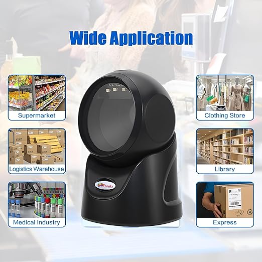 Fronix 1D 2D QR Hands-Free Desktop Barcode Scanner