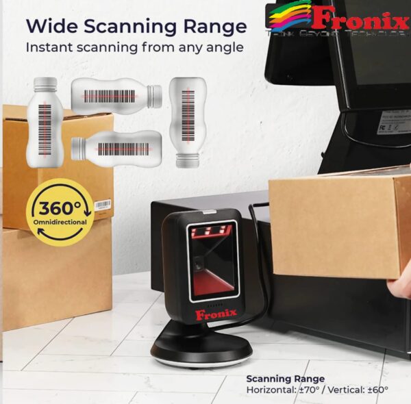Fronix FB1700 2D/1D/CCD/Laser Wired Desktop Barcode Scanner